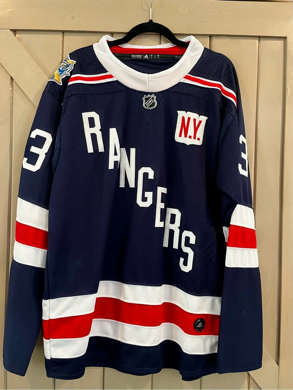 adidas New York Rangers Navy Blue Red White Hockey Jersey
